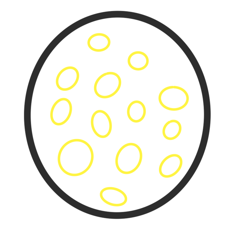 a large circle that is filled with smaller yellow circles